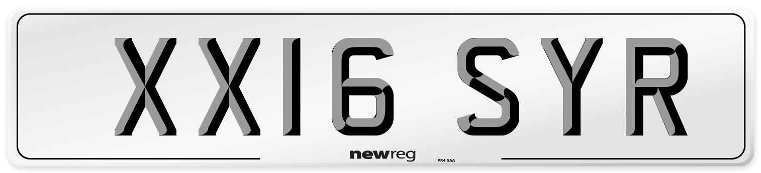 XX16 SYR Number Plate from New Reg